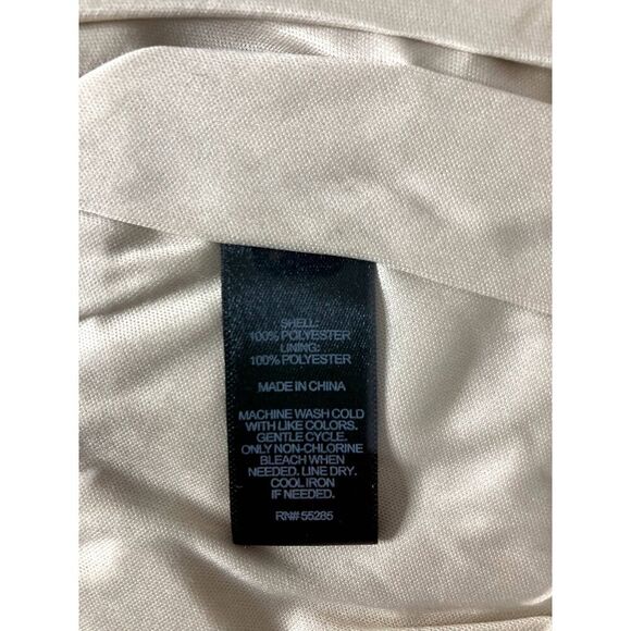 EXPRESS Portofino Shirt Dress Women XS Cream Button Front Collared Tie Waist - Picture 3 of 6